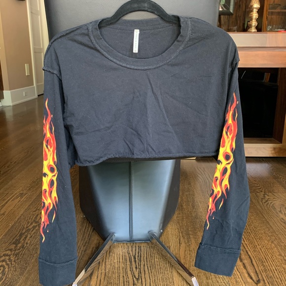 LF Tops - Emma & Sam Flame Long Sleeve Crop